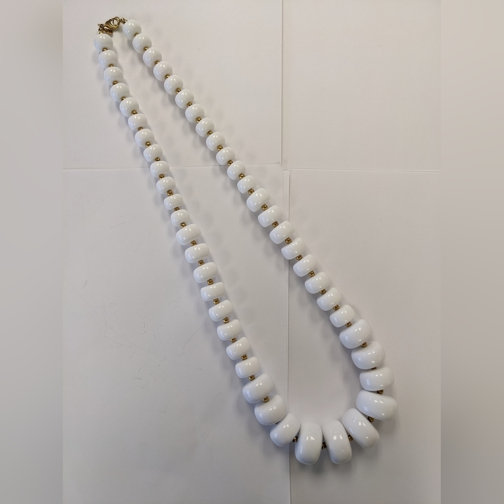 Vtg Signed Kjl Kenneth J. Lane Chunky White Beade… - image 2